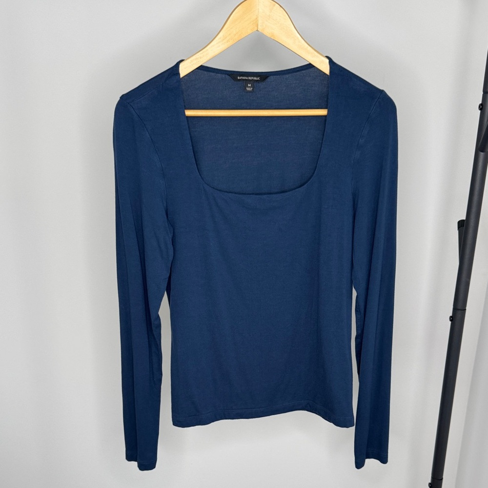 Banana Republic Women's Navy Long Sleeve Top